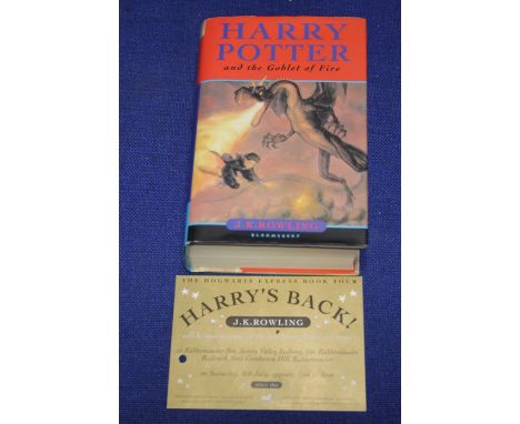 J. K. ROWLING SIGNED FIRST EDITION "HARRY POTTER AND THE GOBLET OF FIRE" WITH 'GOLDEN TICKET'.  First edition of this book pu