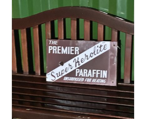 A vintage double sided enamel sign, Paraffin Heating Oil