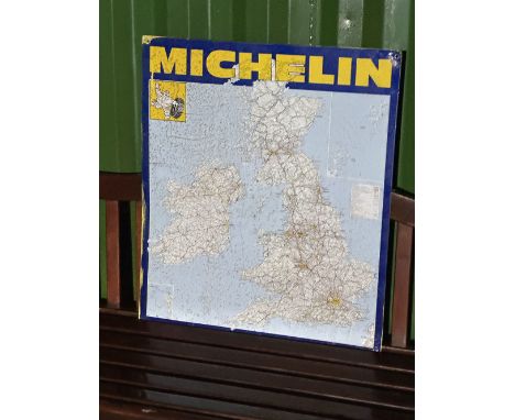 A tin Mitchellin vintage full size road map, original sign, in good condition