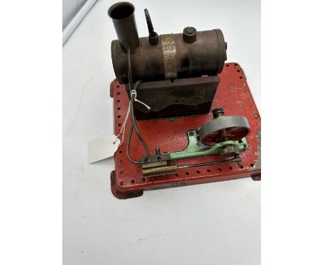 A vintage Mamod stationary open crank steam toy