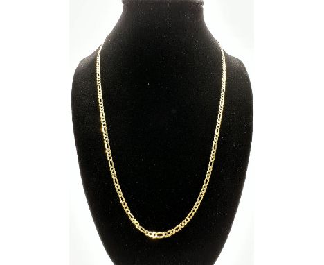 An 18ct yellow gold figaro chain, 20 inches in length, approx weight 4.4 grams, links are 2+1/2mm wide