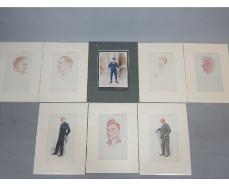 Eight portrait studies: inc. G.K Chesterton, H.G. Wells, Frank Brangwyn, Spy prints, Bookman supplements, etc. (8)