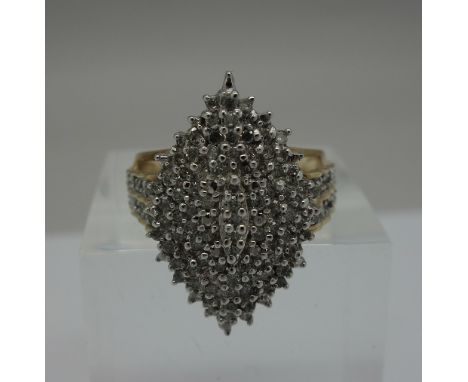 A 9ct gold and diamond ring, weight 6.8g, size P