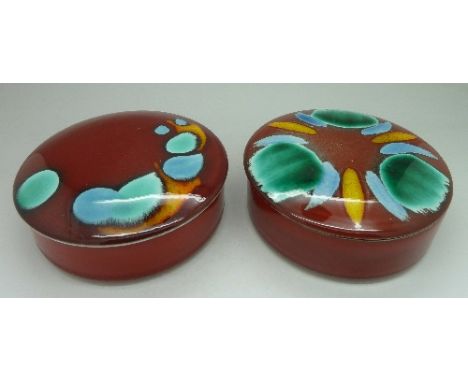 Two Poole trinket boxes