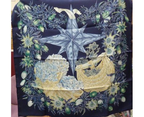 A Hermes silk scarf in original box