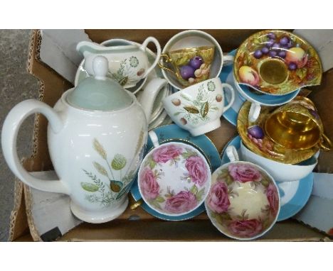 Aynsley cups and saucers and a Woods Ware Clovelly Tea for Two service