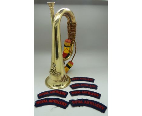 A Royal Artillary bugle and shoulder flashes