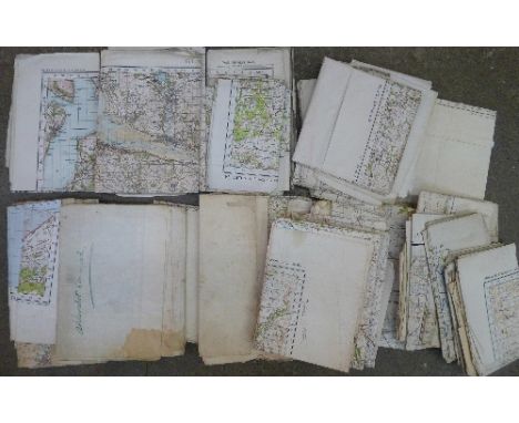 A collection of forty-five War Office Edition Ordnance Survey maps