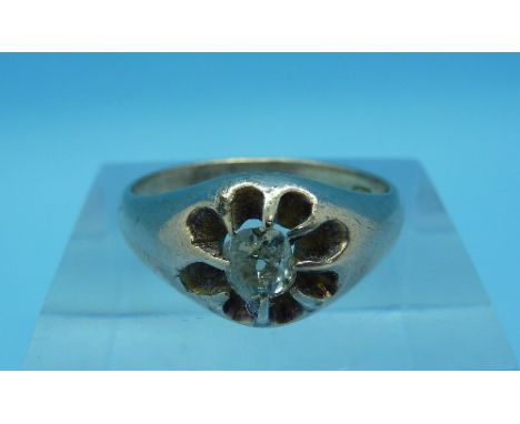 A yellow metal and diamond ring, weight 4.8g, size Q