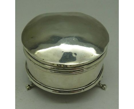 A silver trinket pot, Birmingham 1916
