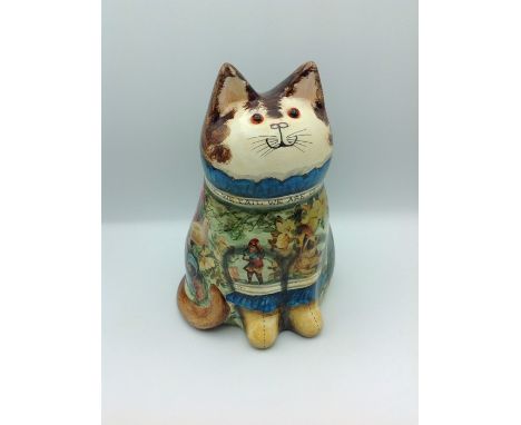 Joan de Bethal ceramic cat 1992, original Joan de Bethel piece by her, not from an apprentice