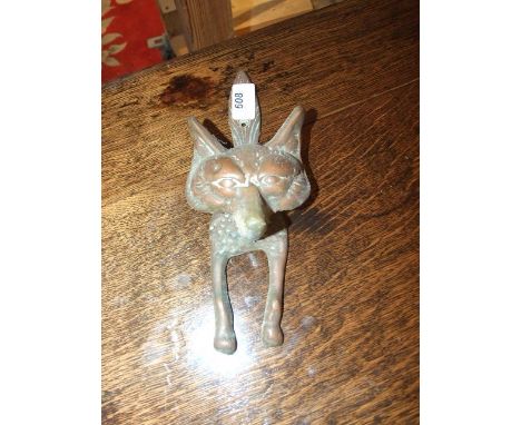 Vintage Brass Fox Door knocker 11 inches