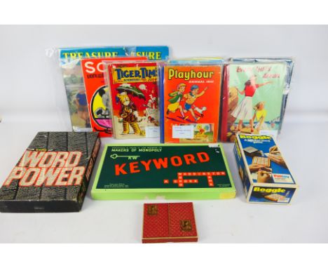 A collection of children's annuals to include Tiger Tims 1954, Playhour 1957, Sooty 1964 and other, also include a small quan