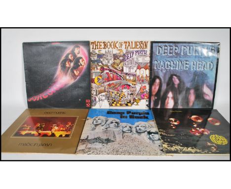 A collection of Deep Purple long play LP vinyl record albums to include The Book Of Taliesyn on Harvest gatefold A1G/B1G matr