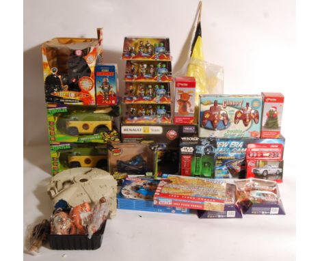 A large collection of assorted toys and games to include: Doctor Who Radio Control Dalek, 2x TMNT RC Party Van, Nikko 1/14 sc