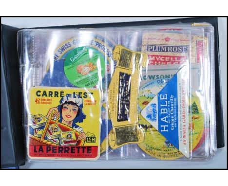 A vast collection of vintage 20th Century Cheese Labels from across Europe and England to include a set of Dairylea Star Wars