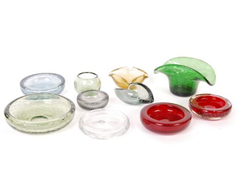 William Wilson - Whitefriars - A collection of eleven pieces of original 1950's retro vintage studio art bubble control glass