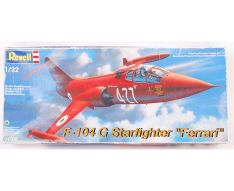 An original vintage Revell made 1/32 scale plastic model kit No. 04708 F-104 G Starfighter Ferrari plane aeroplane jet. Appea