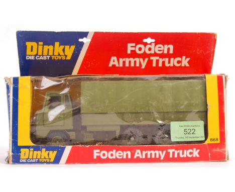 An original vintage Dinky Toys made military diecast model No. 668 Foden Army Truck. Model appears mint in good original box.