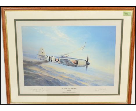 After Robert Taylor - A 20th Century naval print entitled ' Sea Fury - M.I.G. Encounter' captioned Lt Hoagy Carmichael claims
