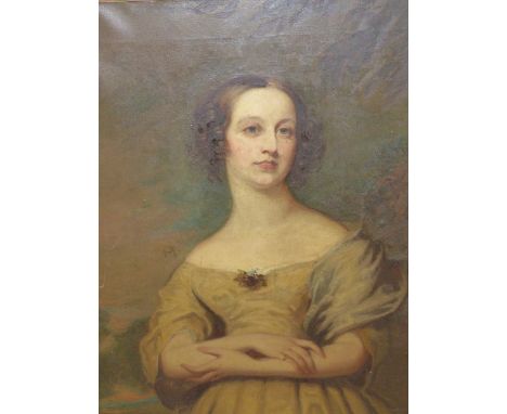 19th.C.BRITISH SCHOOL.   PORTRAIT OF A YOUNG LADY, OIL ON CANVAS.   92 x 76cms.