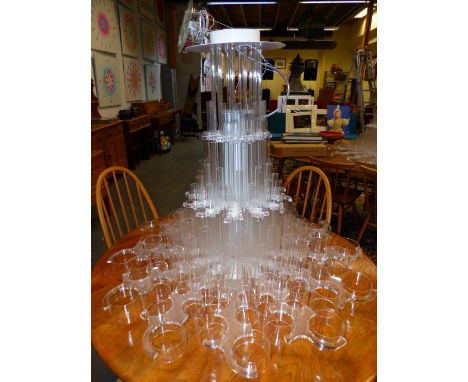 A PAIR OF IMPRESSIVE MODERNIST PERSPEX CHANDELIER LIGHT FITTINGS