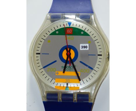 A RARE VINTAGE SWATCH GIANT SIZE WRISTWATCH WALL CLOCK.   c.1988.