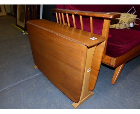 AN ERCOL STYLE SMALL ELM SUTHERLAND TYPE TABLE.   101 x 68 x H.46cms.  EXTENDED.