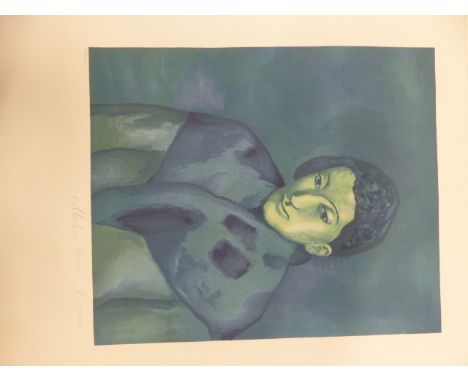 AFTER PABLO PICASSO.  (1881-1973)   A COLOUR LITHOGRAPH BUST DE FEMME MARINA PICASSSO SIGNED LIMITED EDITION 266/500, A PENCI