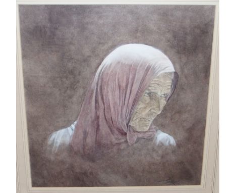 JOSEPHINE Portrait head, signed, watercolour, 36 x 34cm and three others including watercolour of Venice (4) Condition Report