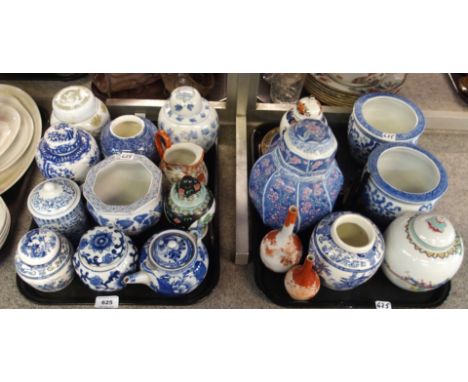 Various Chinese and Japanese ginger jars, small planters, vases, teapot etc Condition Report: Available upon request