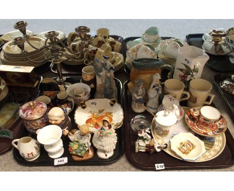 English 19th Century Imari palette cup and saucer, Chinese cloisonne pot and cover, Goebel Friar Tuck figure, Edinburgh Cryst