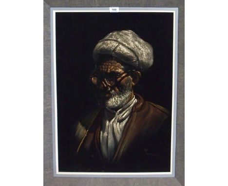 IRIANIAN SCHOOL Portrait of a cleric, oil on felt, 59 x 49cm Condition Report: Available upon request