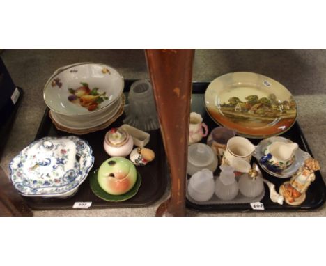 Hummel figure 'Doctor', two Doulton Series Ware plates, Carlton Ware apple preserve pot, Austrian porcelain jug, Poole two-ha
