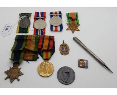 A lot comprising a territorial efficiency medal to 2326474 Signalman M McAllan, R/Signs, a WWI group of two to 6337 Lance Cor