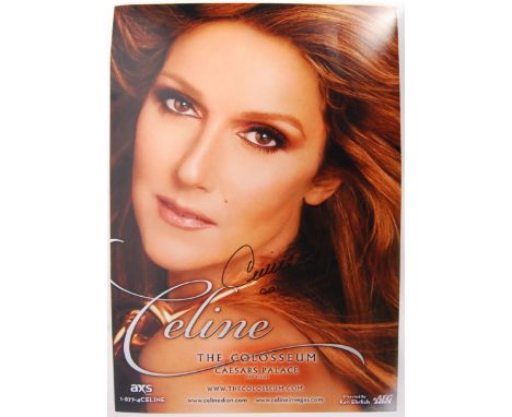 Celine Dion - Canadian Singer - beautiful large 18x12" colour photographic poster of Dion. Signed neatly in black ink to a li