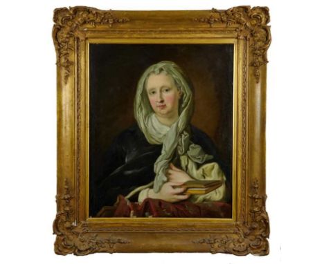 Circle of Charles-André van Loo - 18th century oil on canvas - portrait of Maria Vittoria of Savoy Carignano, in gilt frame. 