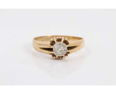 Victorian diamond single stone ring with an old cut diamond, estimated to weigh approximately 0.60cts, in an open claw settin