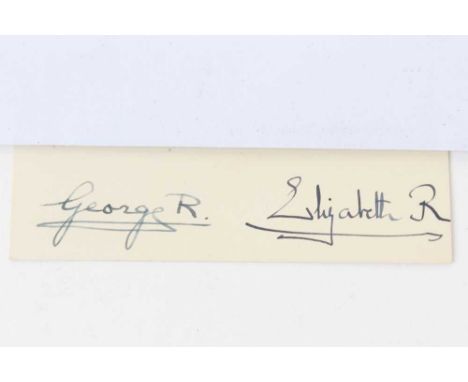 T.M. King George VI and Queen Elizabeth, handwritten card on Buckingham Palace headed notelet 'With our affectionate good wis