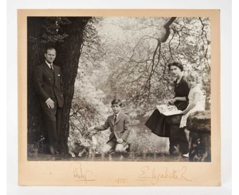 H.M.Queen Elizabeth II and H.R.H. The Duke of Edinburgh, fine signed presentation portrait photograph of the Royal couple wit