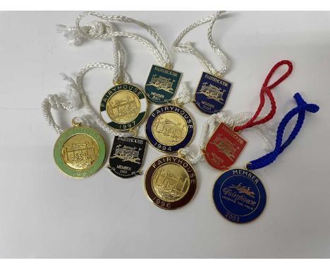 Group of enamel racing badges for Fairyhouse 1994-97, 1999, 2000-2003 (9)
