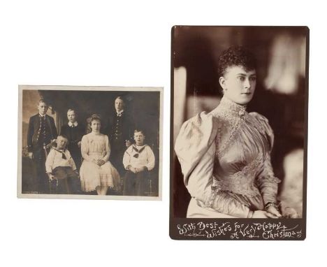 H.R.H. Mary Princess of Wales (later H.M.Queen Mary) signed photograph of the Royal children inscribed on reverse 'Mary R 191