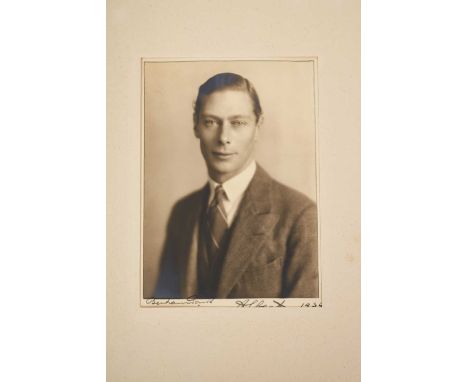 H.R.H. Prince Albert Duke of York (later H.M.King George VI) signed 1934 presentation portrait photograph by Bertram Park. Th