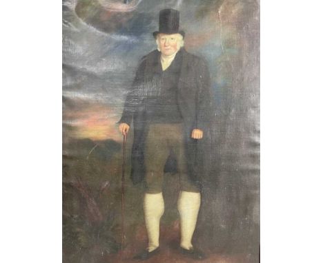 English School, 19th century, oil on canvas - portrait of a Country Squire, 121cm x 85cm, in gilt frame