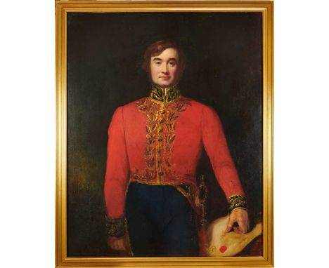 Impressive 19th English School oil on canvas portrait of the Royal Herald George Harrison Rogers-Harrison FSA (1805-1880), Wi