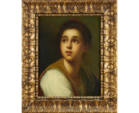 Continental School, 19th century, oil on canvas - quarter length portrait, 46cm x 36cm, in gilt frame 