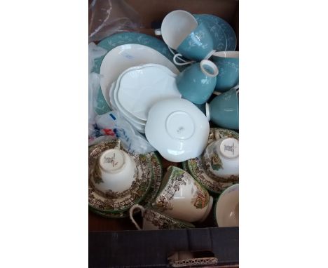 Box of ceramics to include Doulton, Spode and Shelley 