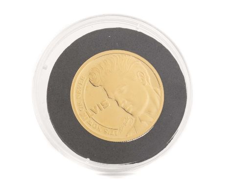 NINE CARAT GOLD ELVIS COIN, in capsule, with certificate of authenticityQty: 8g