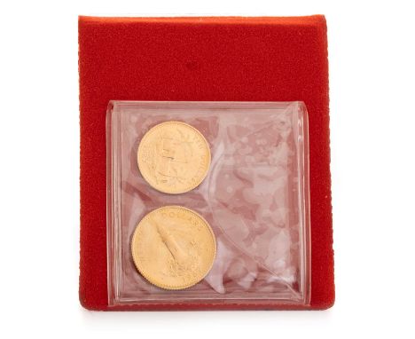 QUEEN ELIZABETH II, 1967 ADOPTION OF THE NEW CONSTITUTION, 20 DOLLARS AND 10 DOLLARS  in twenty two carat gold, the obverse f