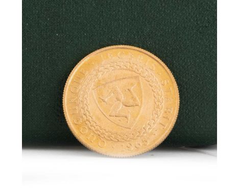 QUEEN ELIZABETH II, BICENTENARY OF THE REVESTMENT ACT 1965, HALF SOVEREIGN  in twenty two carat gold, obverse with a portrait